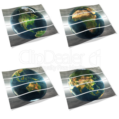 4 stripes with earth view on the white