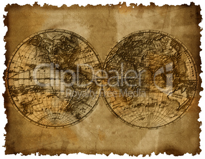 map with two hemispheres