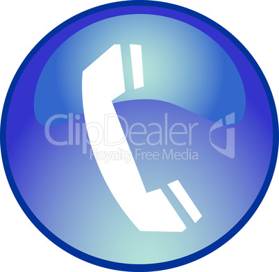 blauer button mit telefon blauer button mit telefon