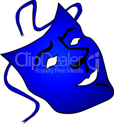 blaue faschings maske