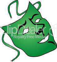 grüne karnevals maske