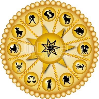 gelbe sternzeichen scheibe - horoskop