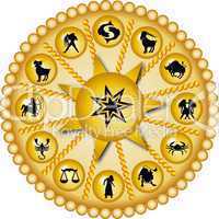 gelbe sternzeichen scheibe - horoskop