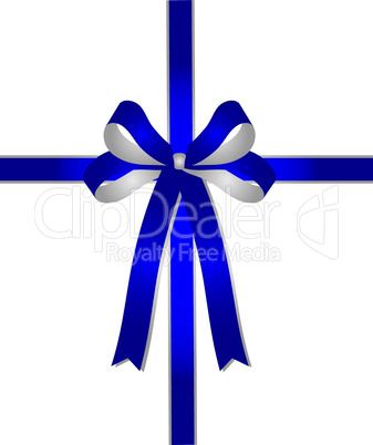 blau - silberne geschenkschleife