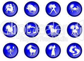 blaue sternzeichen buttons - horoskop