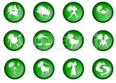 grüne sternzeichen buttons - horoskop