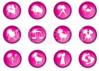 pink sternzeichen buttons - horoskop