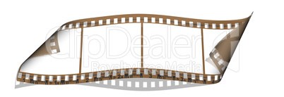 film with 4 blank images isolated on a white