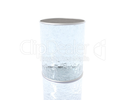 empty 3D cracked glass can