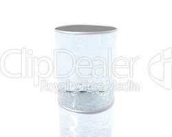 empty 3D cracked glass can