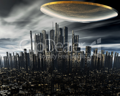 3d alien UFO space ship