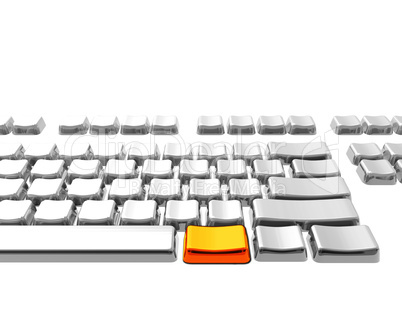keyboard with golden key