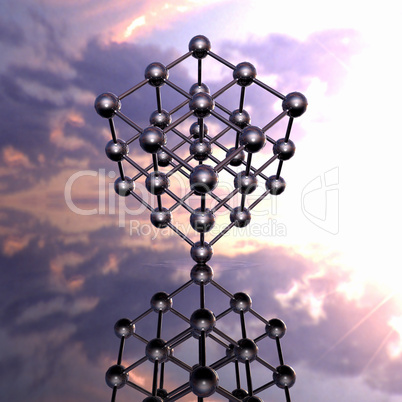 Model of molecular lattice with reflection