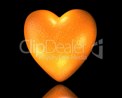 orange love heart