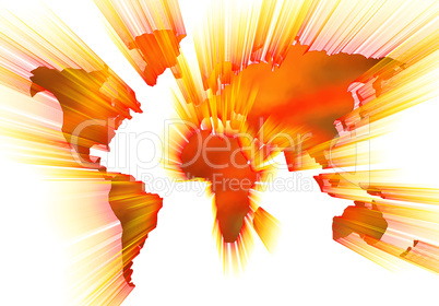 world map silhouette isolated on white
