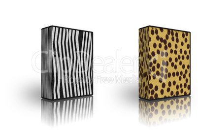 two blank zebra and puma fur box template