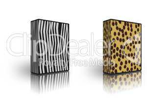 two blank zebra and puma fur box template