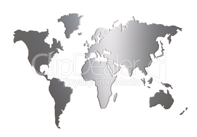 world map silhouette isolated on white