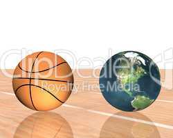3d basketball isolated on a white