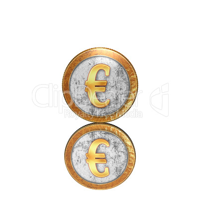 Golden coin with reflectoin on mirror