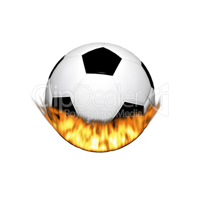 fire soccer ball isolated on a white
