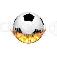 fire soccer ball isolated on a white