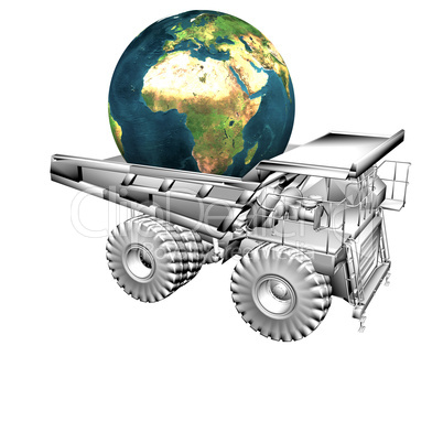 truck and globe