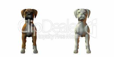 boxer dog 3d model