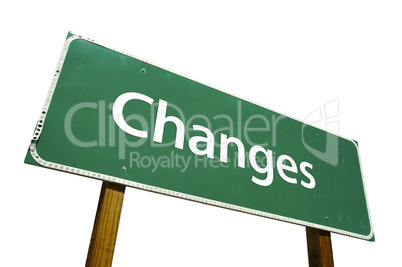 Changes Road Sign with Clipping Path