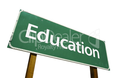 Education Road Sign with Clipping Path
