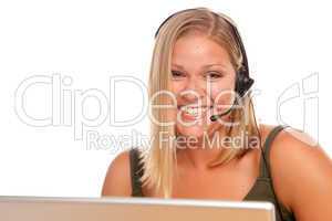 Attractive Customer Support Woman Smiles