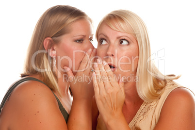 Two Blonde Woman Whispering Secrets