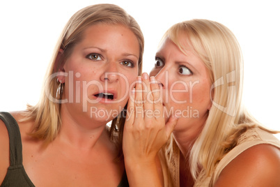 Two Blonde Woman Whispering Secrets