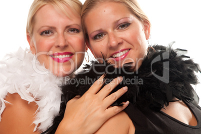 Portrait of Two Blonde Haired Smiling Girls