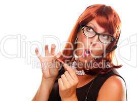 Red Haired Retro Receptionist