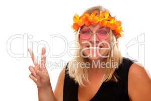 Beautiful Hippie Girl with Peace Signs
