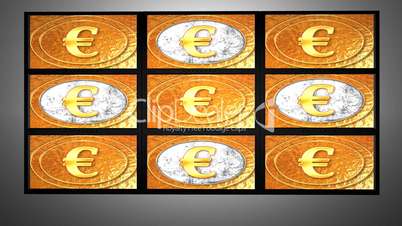Bildschirme mit Euro und Dollar-Zeichen