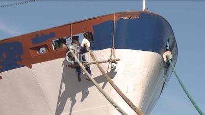 Shipyard worker repair the ship