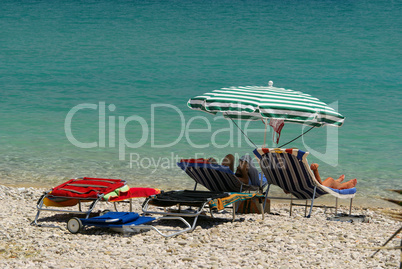Sonnenschirm und Liegestuhl - sun umbrella and .beach chair 01