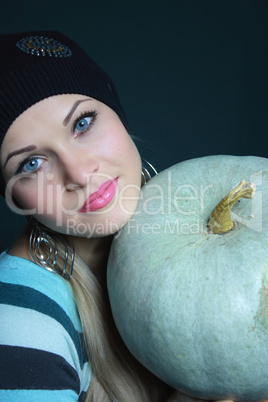 beautiful blonde keeps pumpkin