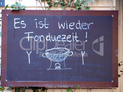 Hinweis Fonduezeit