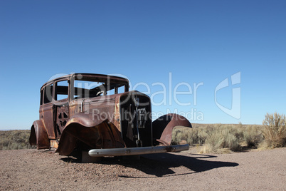 Vintage Rusted Car Outdoors