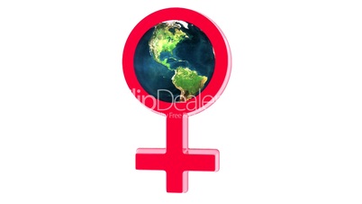 Frauen Symbol mit Welt