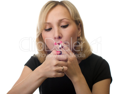 Female with a cigarette.