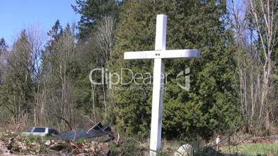 White Cross By The Side Of The Road