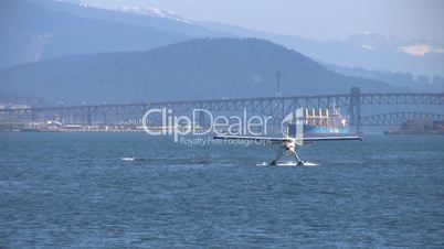 Float Plane Approaching Pier