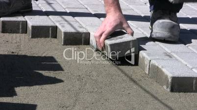 Installing Sidewalk Bricks