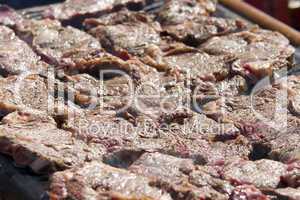 Sizzling Steak on a Barbecue