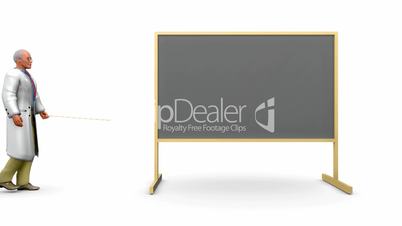 Educator Pointing to Chalkboard HD1080