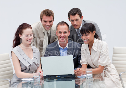 Business team working together in an office